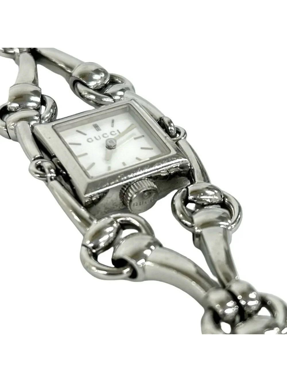 Gucci Signoria Stainless Steel Quartz Watch Wrist Silver